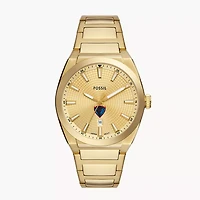 Men's Fossil  Gold DePaul Blue Demons Everett Three-Hand Date Stainless Steel Watch