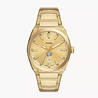 Men's Fossil  Gold New Hampshire Wildcats Everett Three-Hand Date Stainless Steel Watch