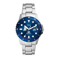 Men's Fossil  Silver Binghamton Bearcats Dive Three-Hand Date Stainless Steel Watch