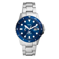 Men's Fossil  Silver Cincinnati Bearcats Dive Three-Hand Date Stainless Steel Watch