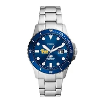Men's Fossil  Silver Pitt Panthers Dive Three-Hand Date Stainless Steel Watch