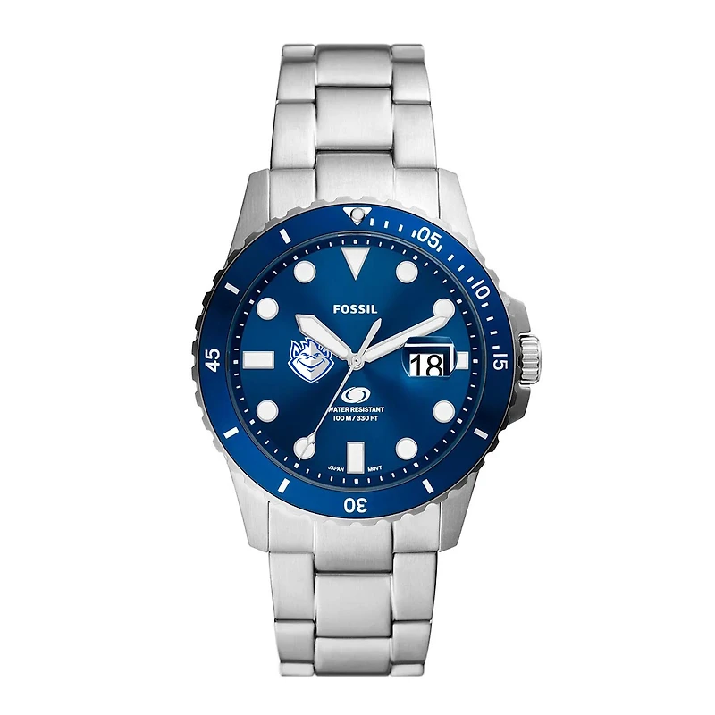Men's Fossil  Silver Saint Louis Billikens Dive Three-Hand Date Stainless Steel Watch