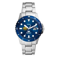 Men's Fossil  Silver Iowa Hawkeyes Dive Three-Hand Date Stainless Steel Watch