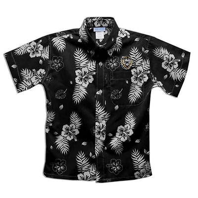 Youth Vive La Fete  Black Fort Hays State Tigers Hawaiian Print Button-Down Shirt