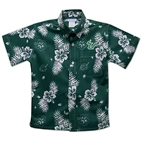 Youth Vive La Fete  Green South Florida Bulls Hawaiian Print Button-Down Shirt