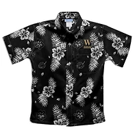 Youth Vive La Fete  Black Wofford Terriers Hawaiian Print Button-Down Shirt