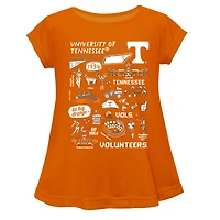 Girls Youth Vive La Fete  Orange Tennessee Volunteers Impressions Artwork A-Line Top