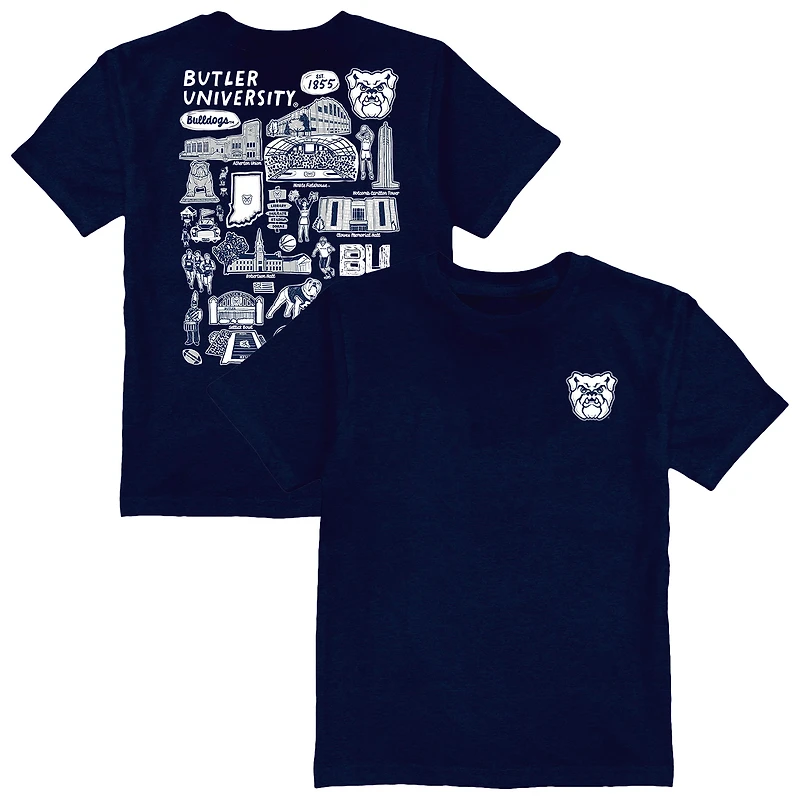 Toddler Vive La Fete Navy Butler Bulldogs Impressions Artwork T-Shirt