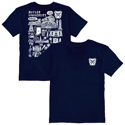 Toddler Vive La Fete Navy Butler Bulldogs Impressions Artwork T-Shirt