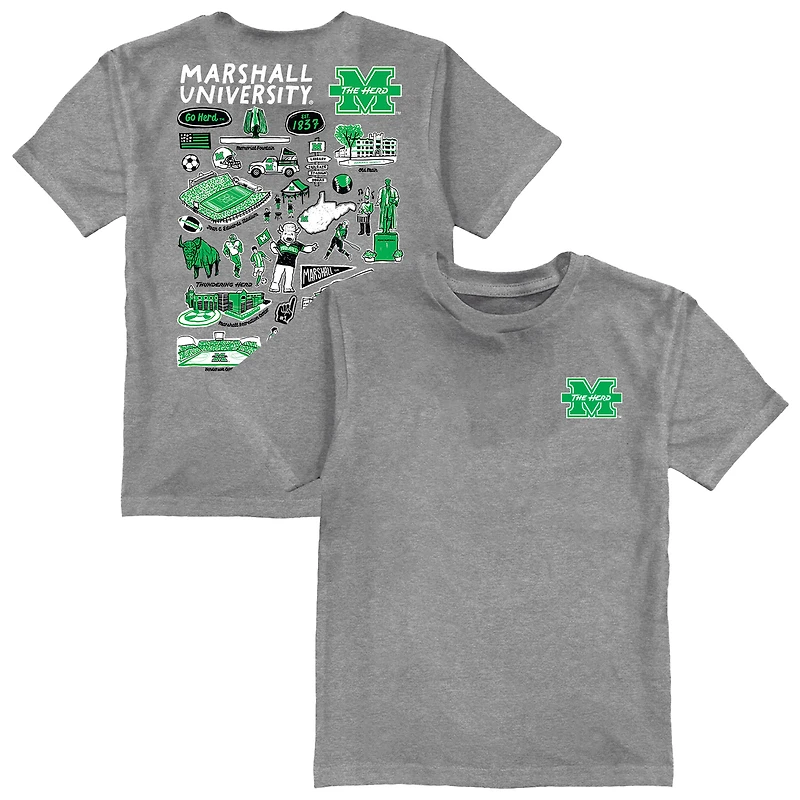 Toddler Vive La Fete Gray Marshall Thundering Herd Impressions Artwork T-Shirt