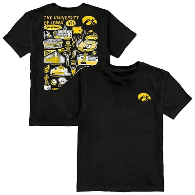 Toddler Vive La Fete Black Iowa Hawkeyes Impressions Artwork T-Shirt