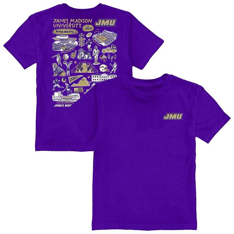 Toddler Vive La Fete Purple James Madison Dukes Impressions Artwork T-Shirt