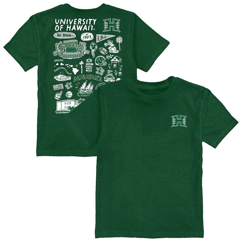 Toddler Vive La Fete Green Hawaii Rainbow Warriors Impressions Artwork T-Shirt
