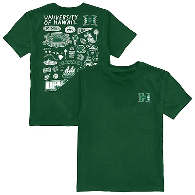 Toddler Vive La Fete Green Hawaii Rainbow Warriors Impressions Artwork T-Shirt