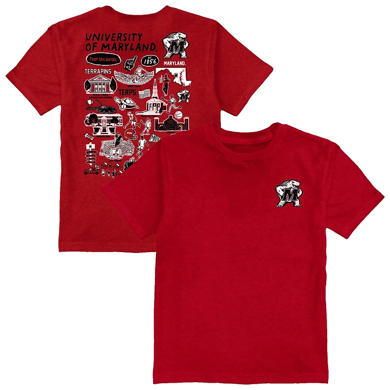Toddler Vive La Fete Red Maryland Terrapins Impressions Artwork T-Shirt