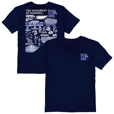 Toddler Vive La Fete Navy Memphis Tigers Impressions Artwork T-Shirt