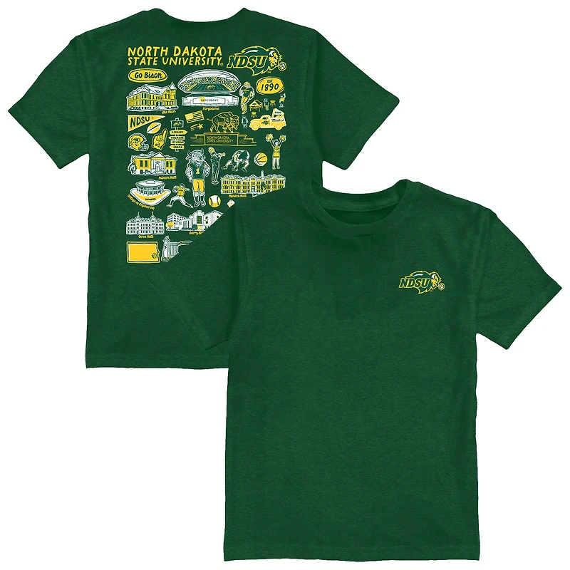 Toddler Vive La Fete Green NDSU Bison Impressions Artwork T-Shirt