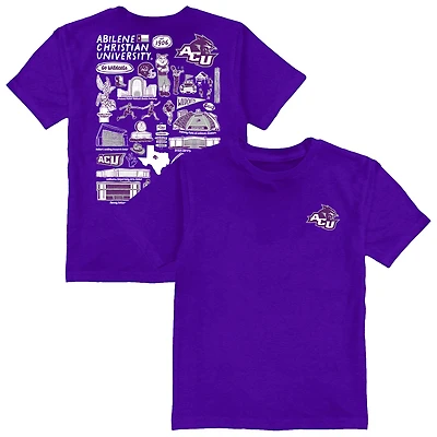 Toddler Vive La Fete Purple Abilene Christian University Wildcats Impressions Artwork T-Shirt