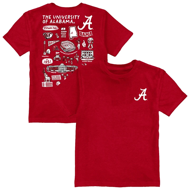 Toddler Vive La Fete Crimson Alabama Tide Impressions Artwork T-Shirt