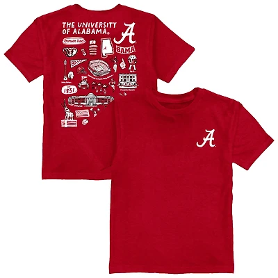 Toddler Vive La Fete Crimson Alabama Tide Impressions Artwork T-Shirt