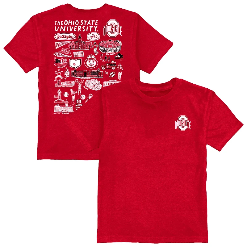 Toddler Vive La Fete Scarlet Ohio State Buckeyes Impressions Artwork T-Shirt
