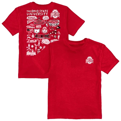 Toddler Vive La Fete Scarlet Ohio State Buckeyes Impressions Artwork T-Shirt