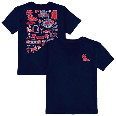 Toddler Vive La Fete Navy Ole Miss Rebels Impressions Artwork T-Shirt