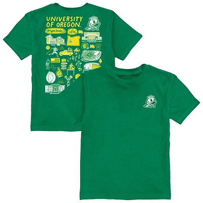 Toddler Vive La Fete Green Oregon Ducks Impressions Artwork T-Shirt