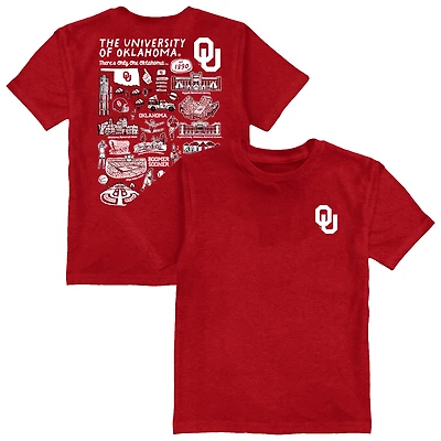 Toddler Vive La Fete Crimson Oklahoma Sooners Impressions Artwork T-Shirt