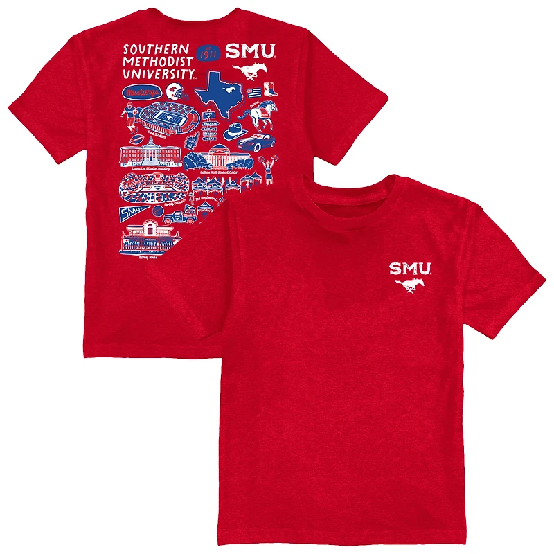 Toddler Vive La Fete Red SMU Mustangs Impressions Artwork T-Shirt