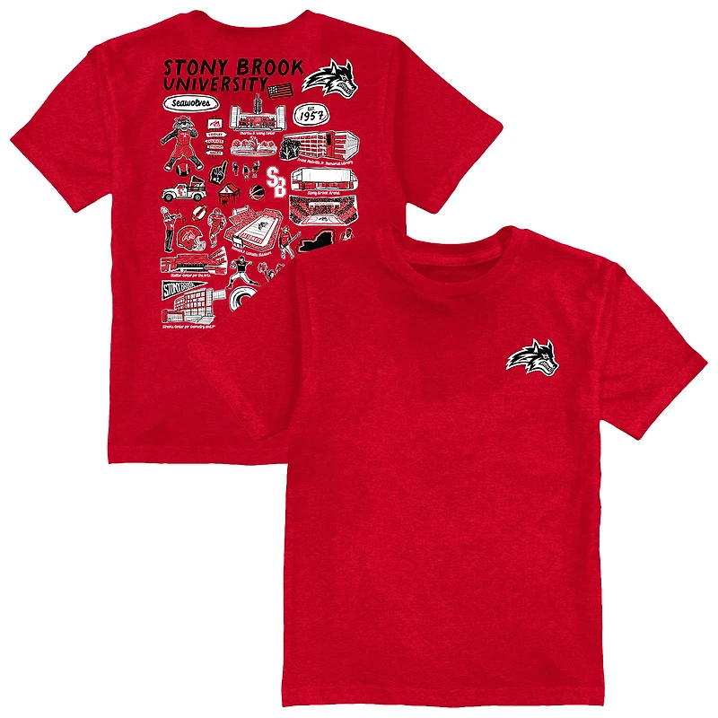 Toddler Vive La Fete Red Stony Brook Seawolves Impressions Artwork T-Shirt