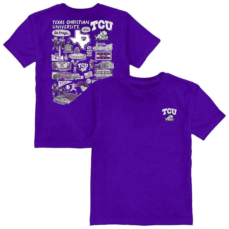 Toddler Vive La Fete Purple TCU Horned Frogs Impressions Artwork T-Shirt
