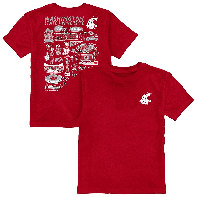 Toddler Vive La Fete Crimson Washington State Cougars Impressions Artwork T-Shirt