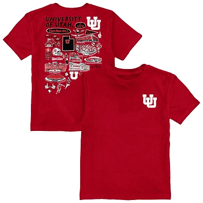 Toddler Vive La Fete Red Utah Utes Impressions Artwork T-Shirt