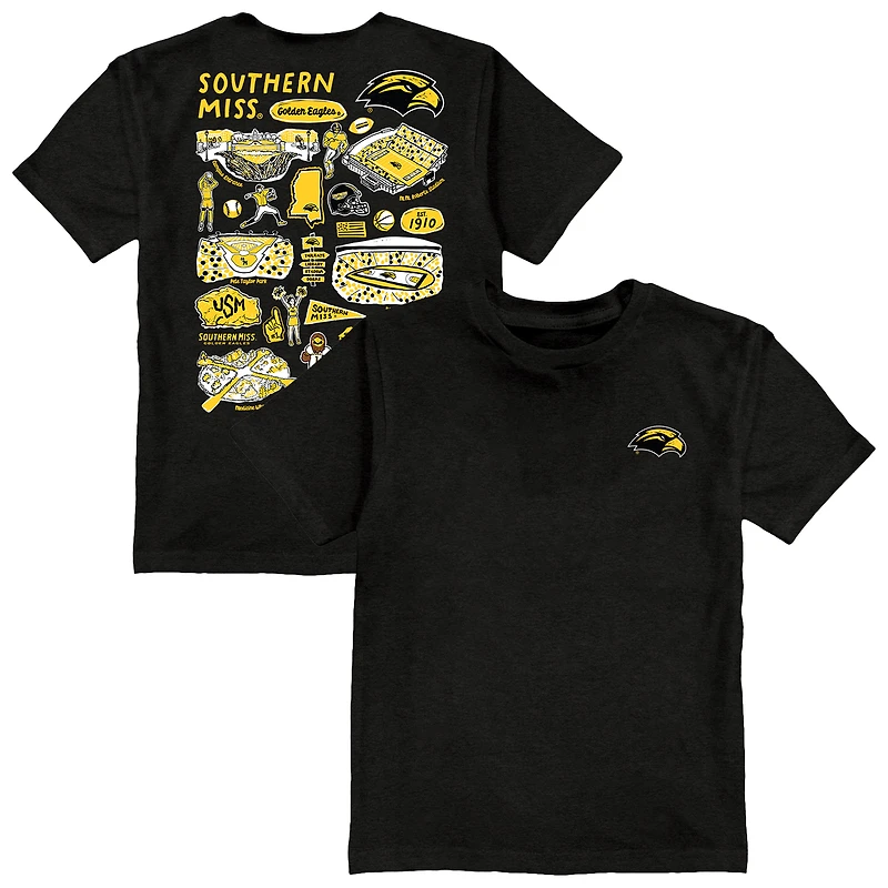Toddler Vive La Fete Black Southern Miss Golden Eagles Impressions Artwork T-Shirt