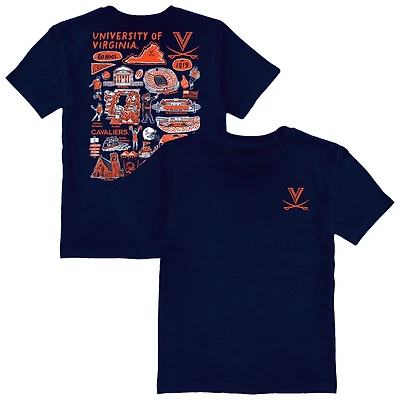 Toddler Vive La Fete Navy Virginia Cavaliers Impressions Artwork T-Shirt