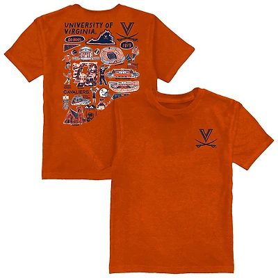 Toddler Vive La Fete Orange Virginia Cavaliers Impressions Artwork T-Shirt