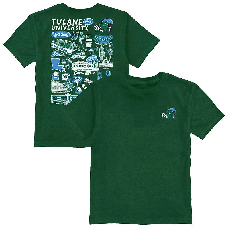 Toddler Vive La Fete Green Tulane Green Wave Impressions Artwork T-Shirt