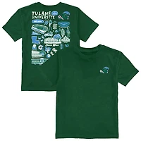 Toddler Vive La Fete Green Tulane Green Wave Impressions Artwork T-Shirt
