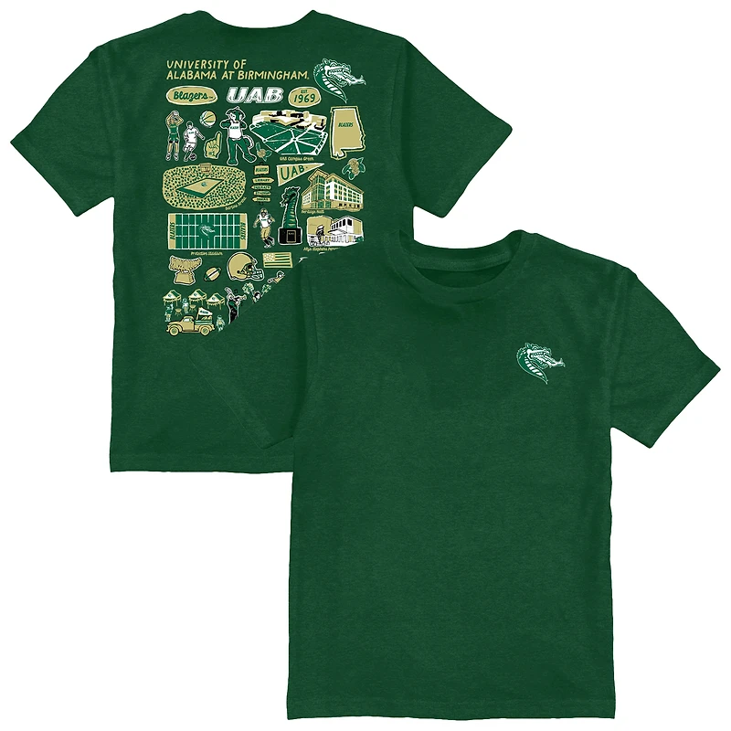 Toddler Vive La Fete Green UAB Blazers Impressions Artwork T-Shirt