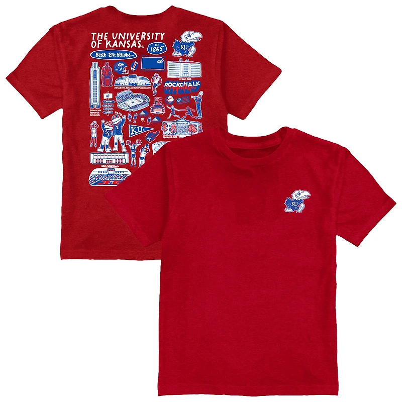 Toddler Vive La Fete Red Kansas Jayhawks Impressions Artwork T-Shirt