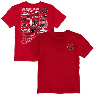 Youth Vive La Fete  Red Arkansas State Wolves Impressions Artwork T-Shirt