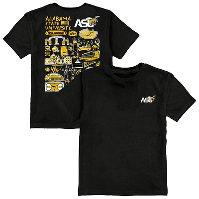 Youth Vive La Fete  Black Alabama State Hornets Impressions Artwork T-Shirt