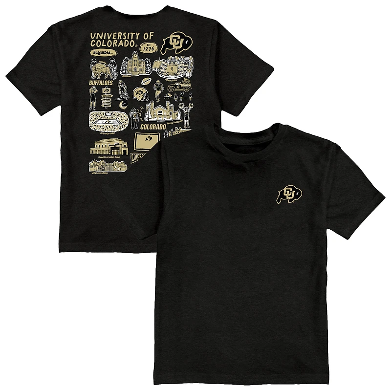 Youth Vive La Fete Black Colorado Buffaloes Impressions Artwork T-Shirt