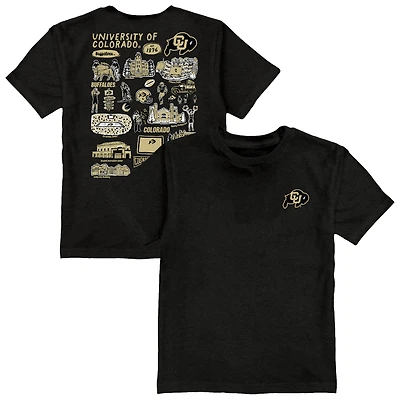 Youth Vive La Fete  Black Colorado Buffaloes Impressions Artwork T-Shirt