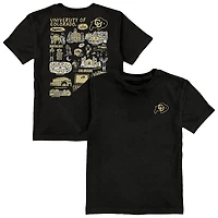 Youth Vive La Fete  Black Colorado Buffaloes Impressions Artwork T-Shirt