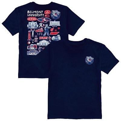 Youth Vive La Fete  Navy Belmont Bruins Impressions Artwork T-Shirt