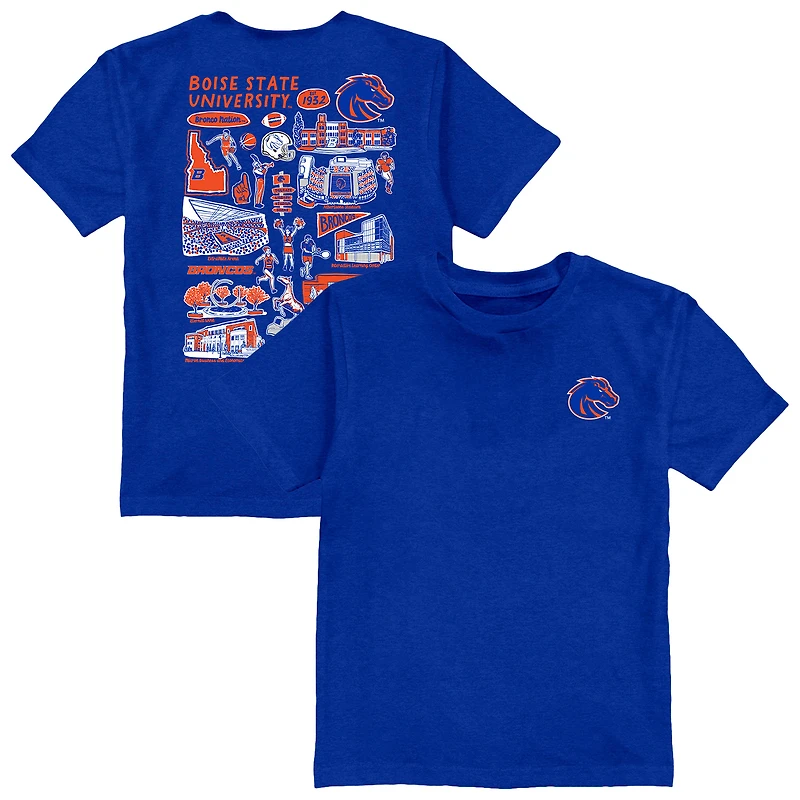 Youth Vive La Fete  Royal Boise State Broncos Impressions Artwork T-Shirt