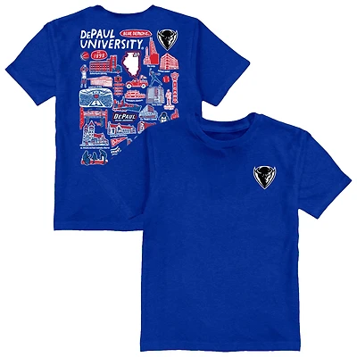 Youth Vive La Fete  Royal DePaul Blue Demons Impressions Artwork T-Shirt