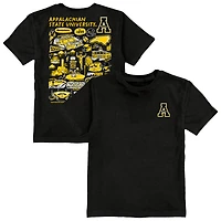 Youth Vive La Fete  Black Appalachian State Mountaineers Impressions Artwork T-Shirt